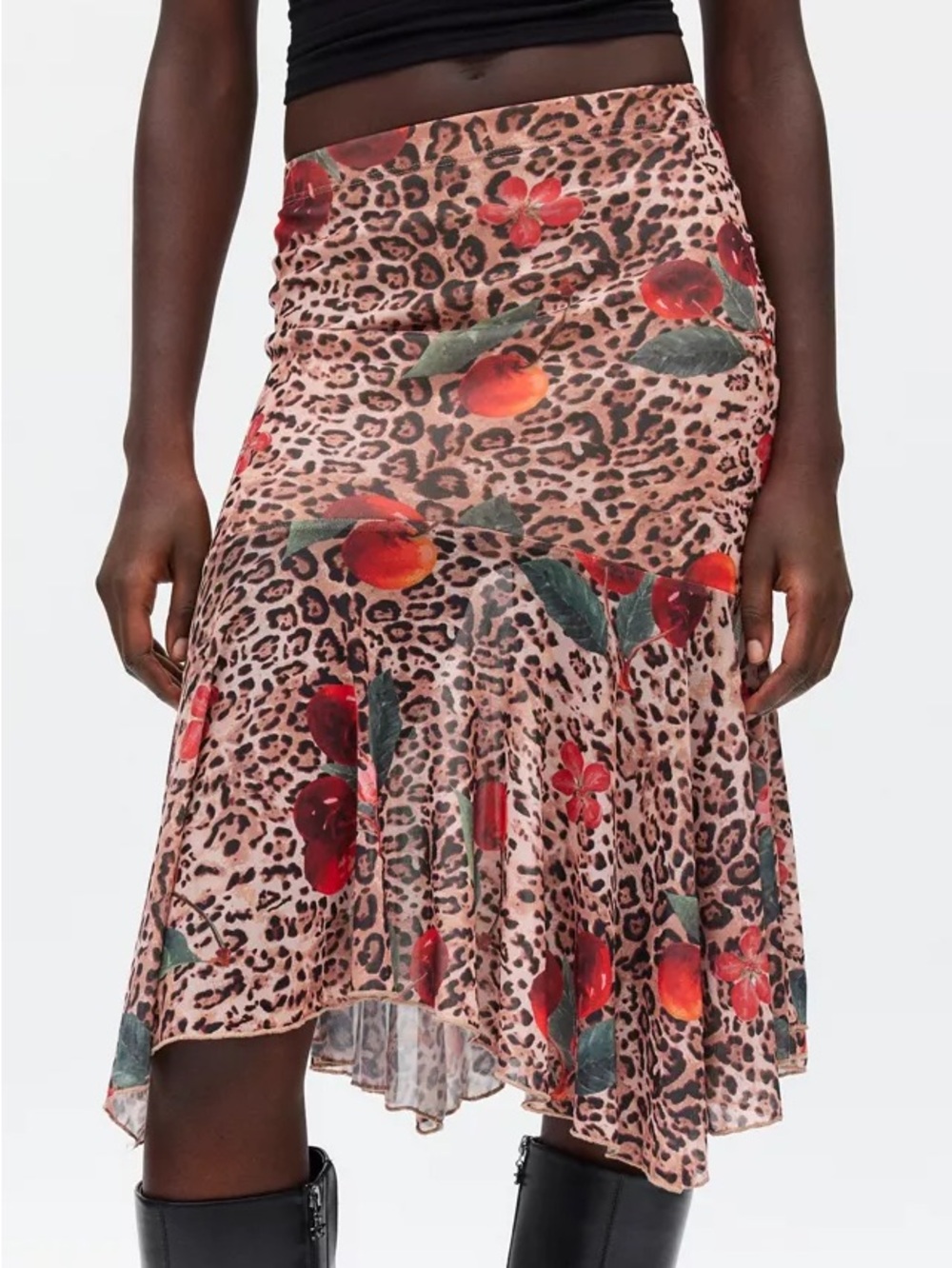 Leopard cherry skirt